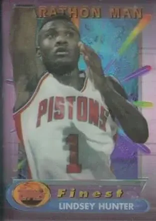 1994-95 Finest - Marathon Men #5 - Lindsey Hunter - Detroit Pistons