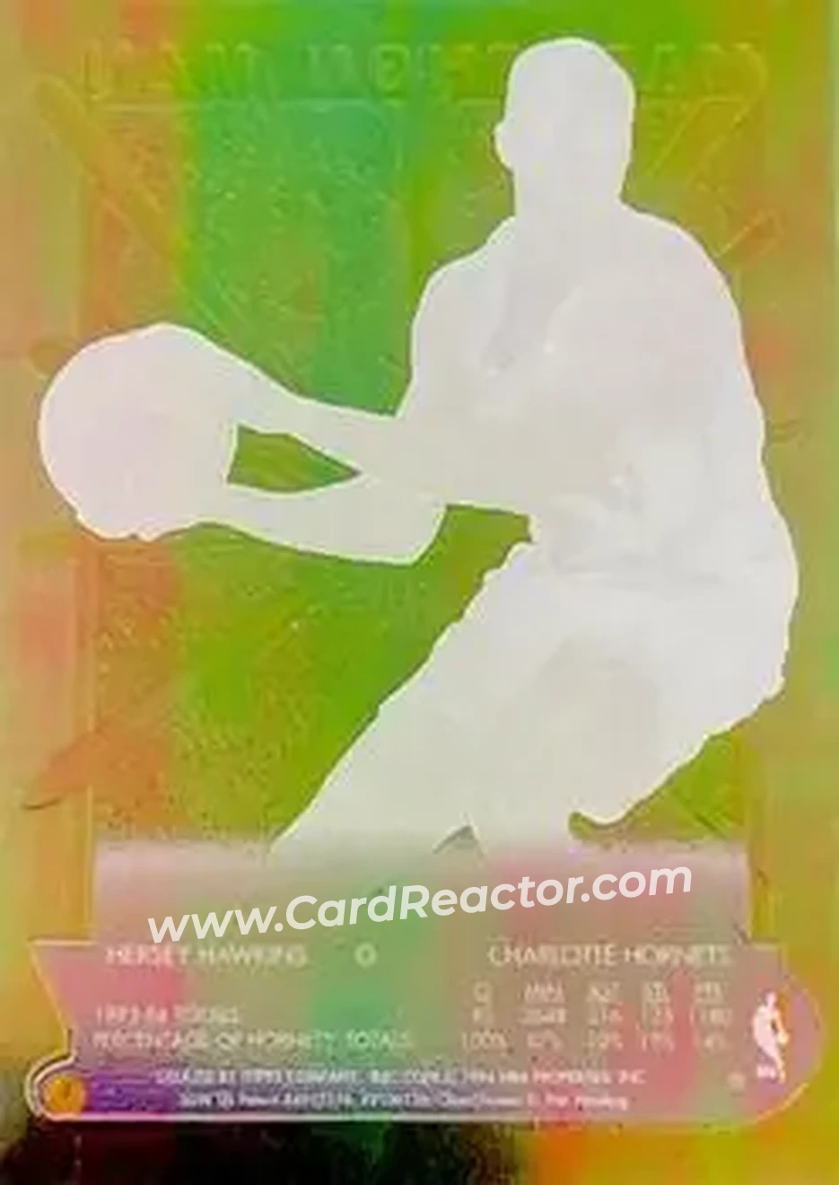 1994-95 Finest - Marathon Men #7 - Hersey Hawkins - Charlotte Hornets - Back