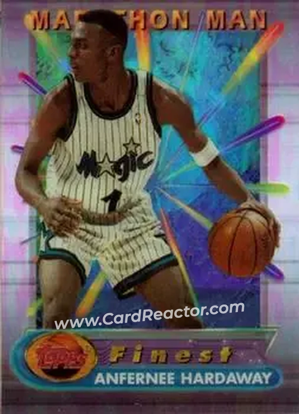 1994-95 Finest - Marathon Men #10 - Anfernee Hardaway - Orlando Magic - Front