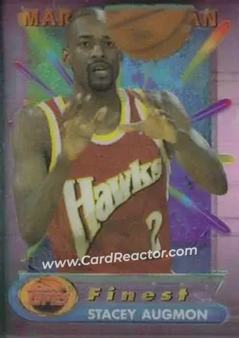 1994-95 Finest - Marathon Men #11 - Stacey Augmon - Atlanta Hawks - Front