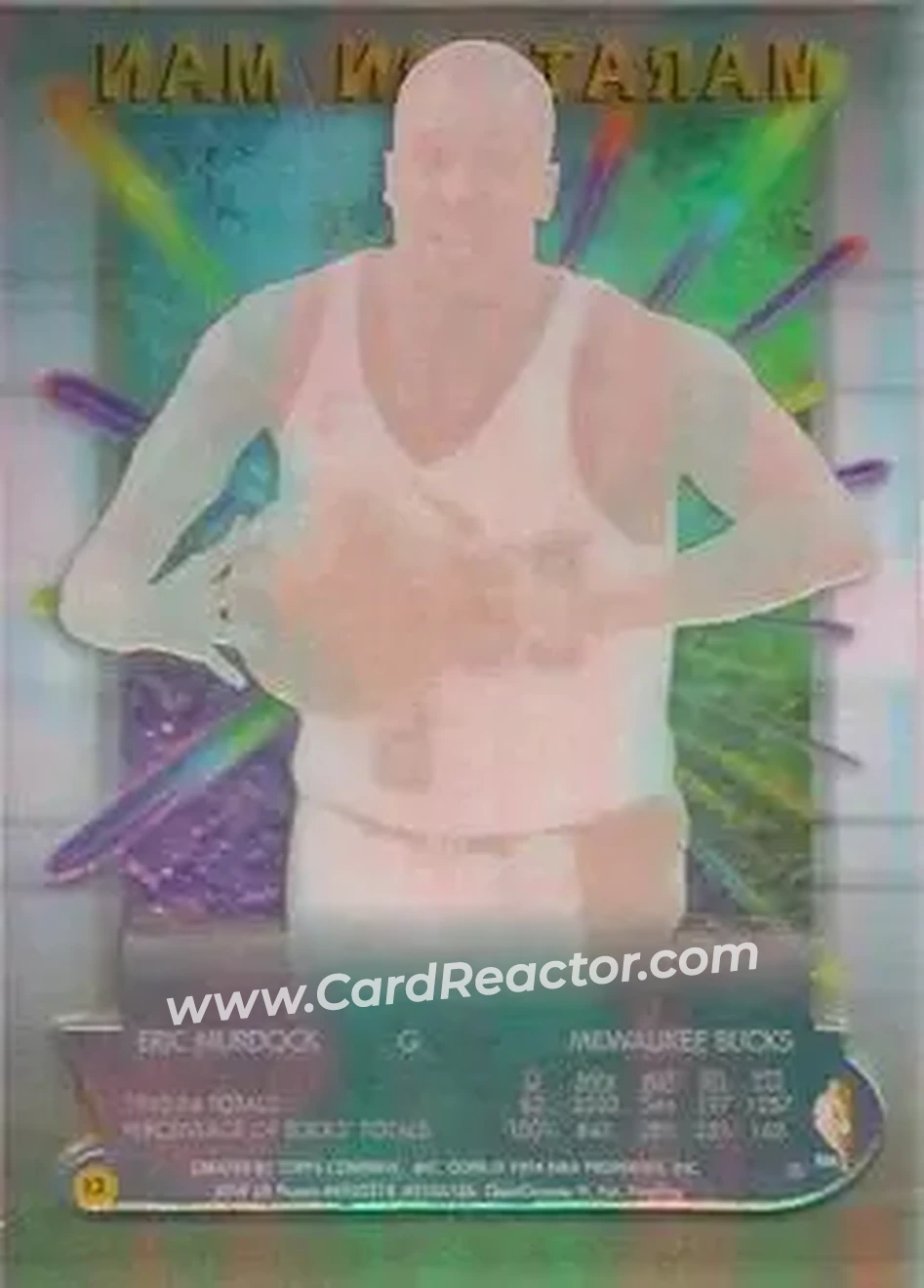 1994-95 Finest - Marathon Men #12 - Eric Murdock - Milwaukee Bucks - Back 1994-95 Finest - Marathon Men #12 - Eric Murdock - Milwaukee Bucks - Back