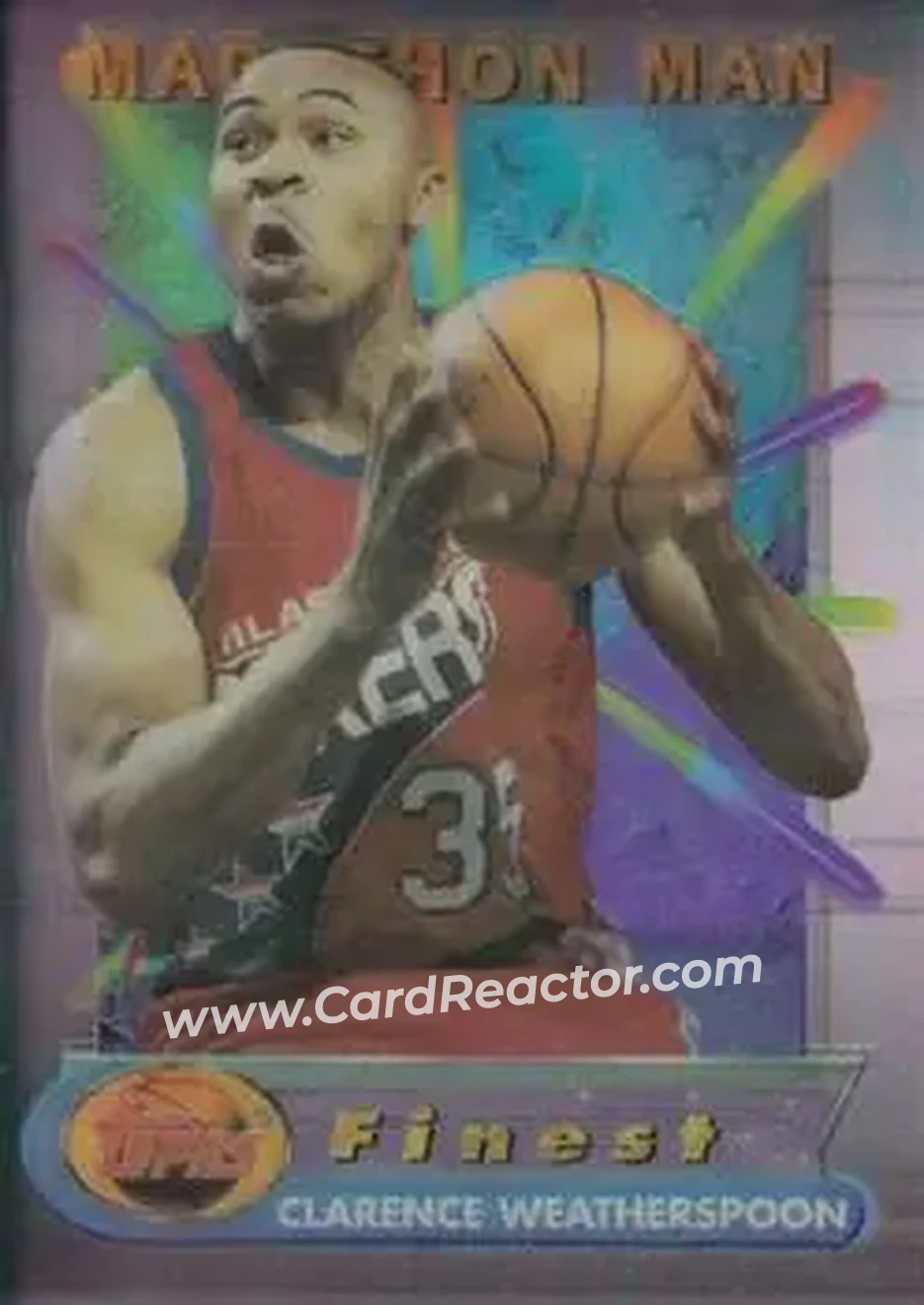 1994-95 Finest - Marathon Men #13 - Clarence Weatherspoon - Philadelphia 76ers - Front
