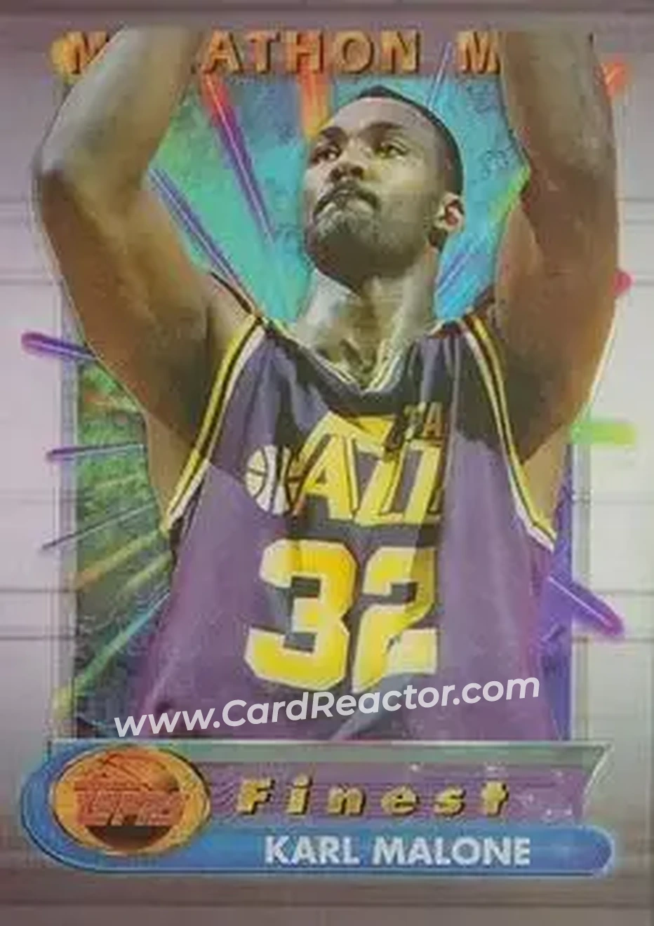 1994-95 Finest - Marathon Men #14 - Karl Malone - Utah Jazz - Front