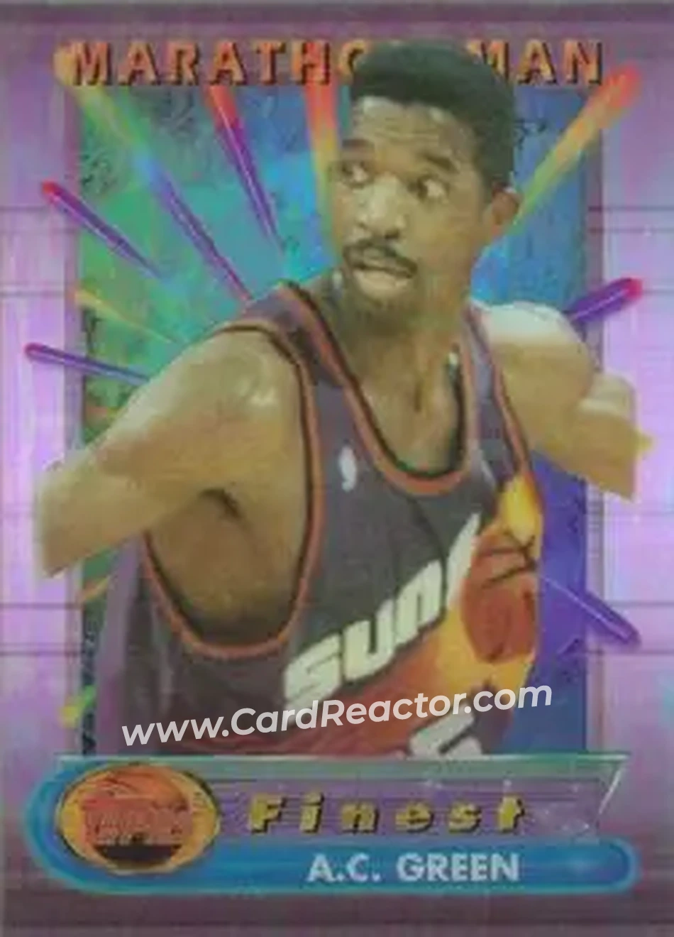 1994-95 Finest - Marathon Men #20 - A.C. Green - Phoenix Suns - Front 1994-95 Finest - Marathon Men #20 - A.C. Green - Phoenix Suns - Front