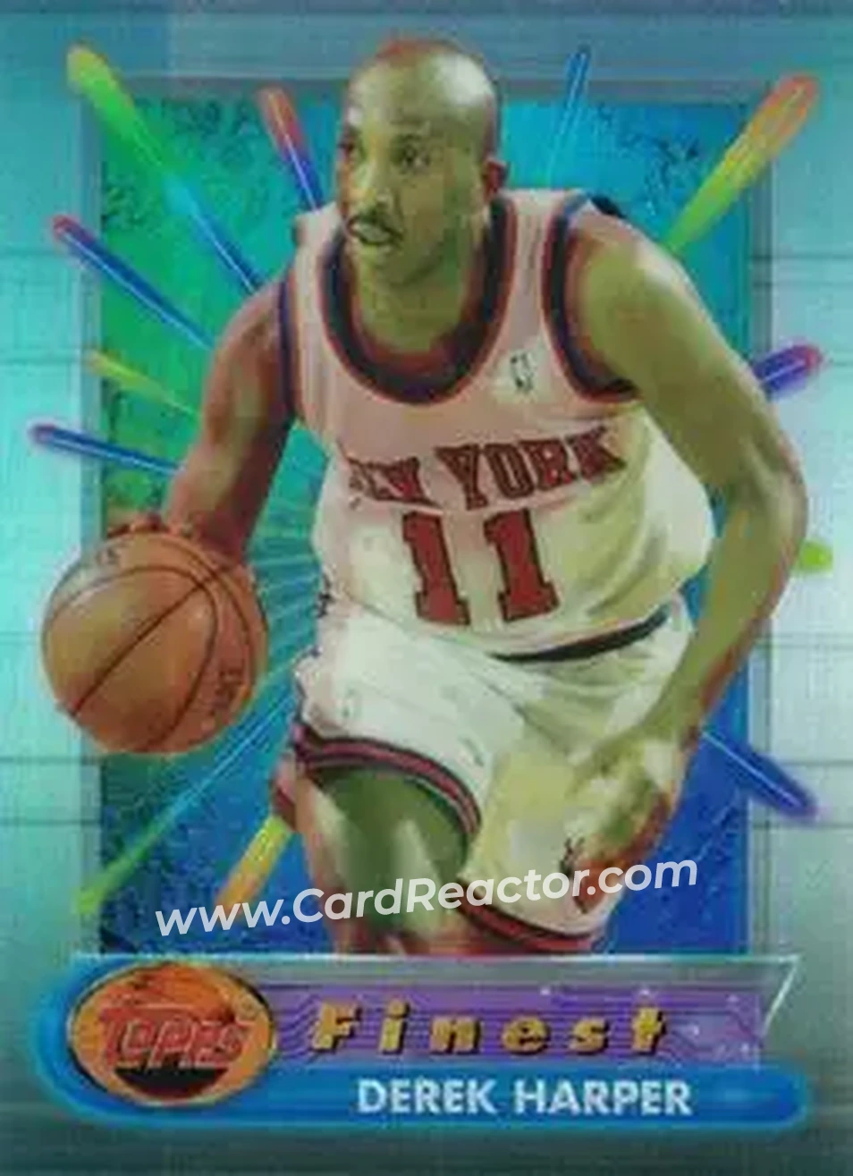 1994-95 Finest - Refractors #11 - Derek Harper - New York Knicks - Front