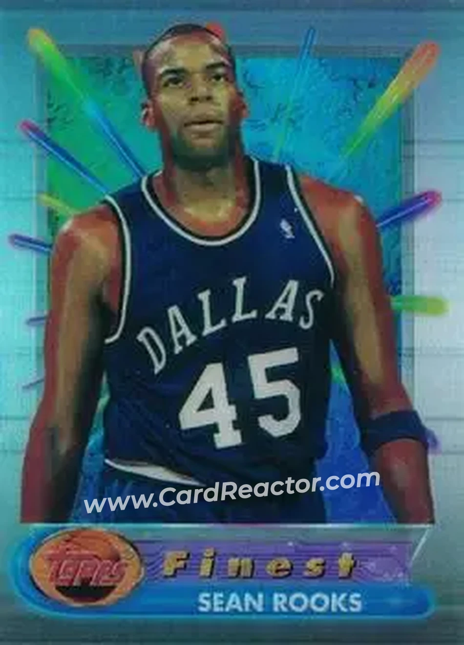 1994-95 Finest - Refractors #15 - Sean Rooks - Dallas Mavericks - Front 1994-95 Finest - Refractors #15 - Sean Rooks - Dallas Mavericks - Front