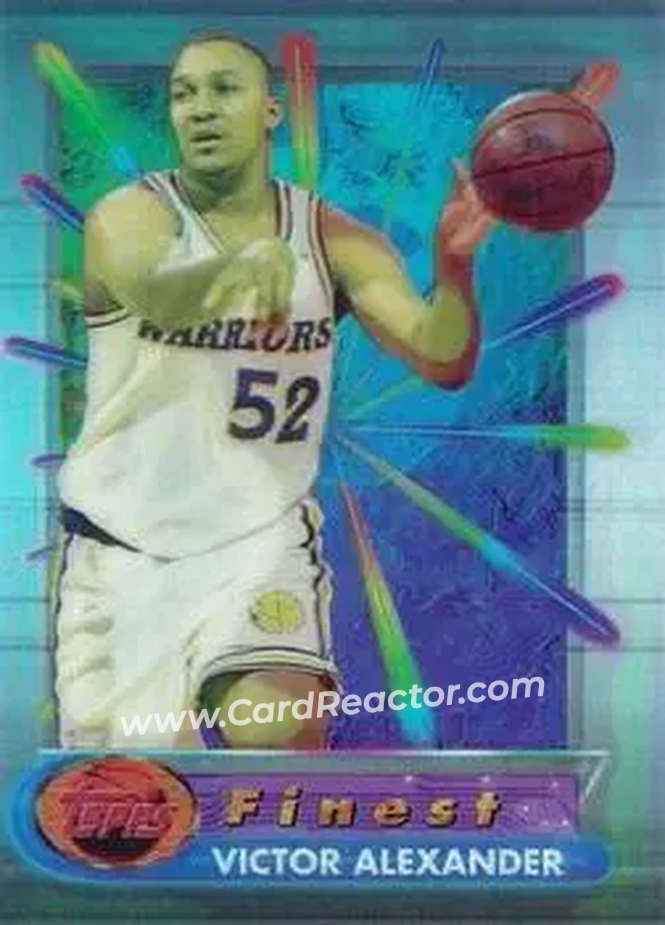 1994-95 Finest - Refractors #17 - Victor Alexander - Golden State Warriors - Front 1994-95 Finest - Refractors #17 - Victor Alexander - Golden State Warriors - Front