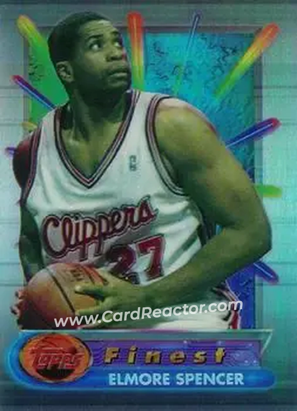 1994-95 Finest - Refractors #21 - Elmore Spencer - Los Angeles Clippers - Front