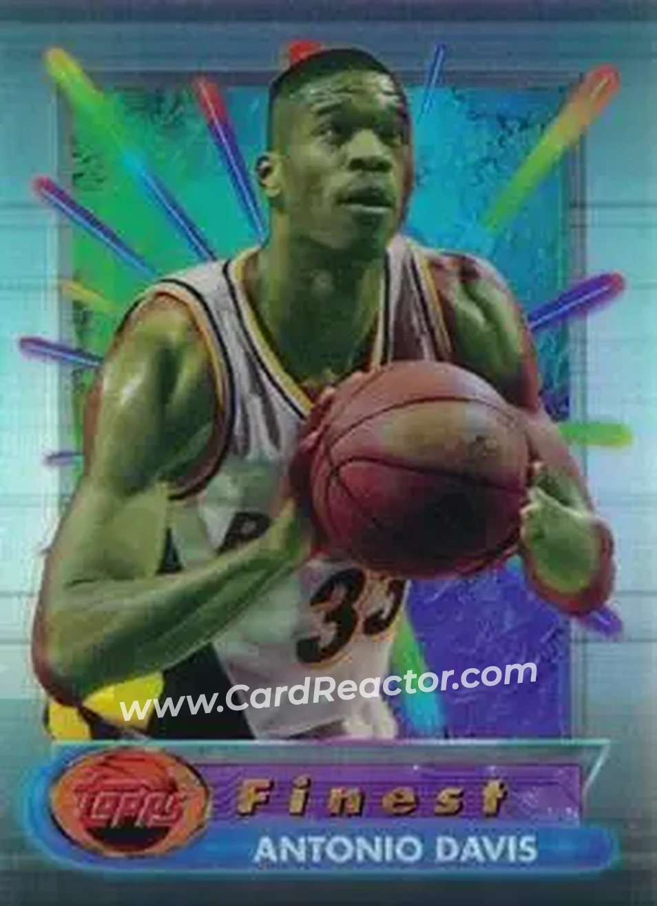 1994-95 Finest - Refractors #24 - Antonio Davis - Indiana Pacers - Front