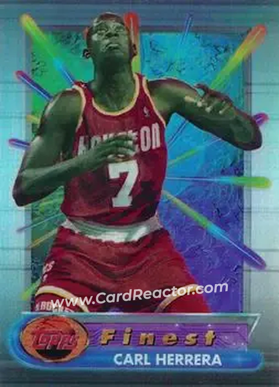 1994-95 Finest - Refractors #27 - Carl Herrera - Houston Rockets - Front