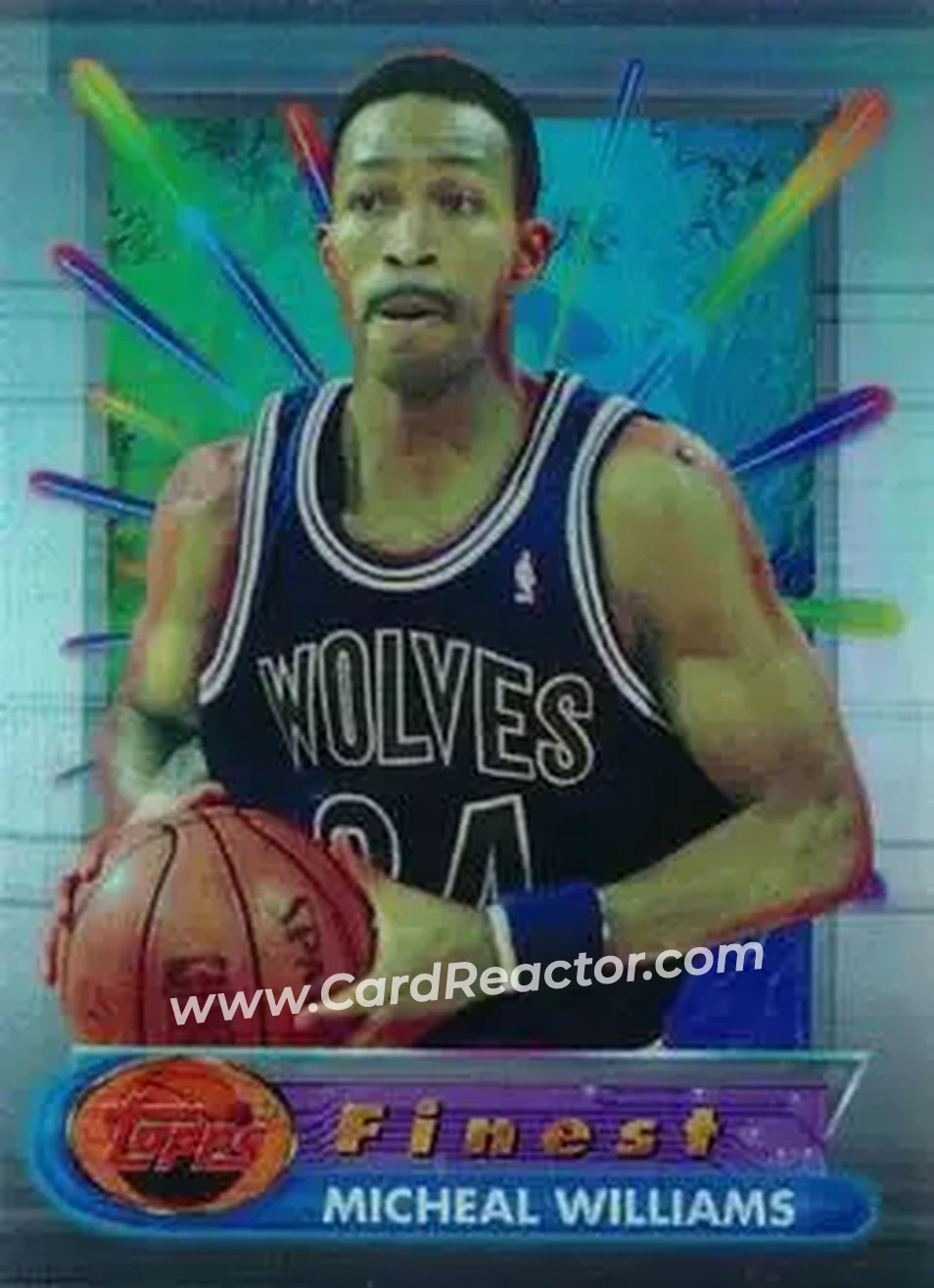 1994-95 Finest - Refractors #29 - Micheal Williams - Minnesota Timberwolves - Front 1994-95 Finest - Refractors #29 - Micheal Williams - Minnesota Timberwolves - Front