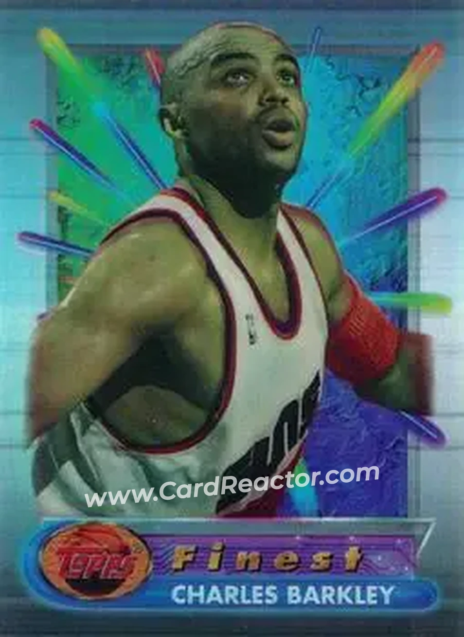 1994-95 Finest - Refractors #34 - Charles Barkley - Phoenix Suns - Front 1994-95 Finest - Refractors #34 - Charles Barkley - Phoenix Suns - Front