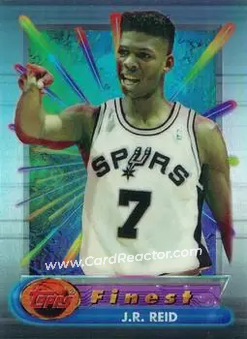1994-95 Finest - Refractors #35 - J.R. Reid - San Antonio Spurs - Front