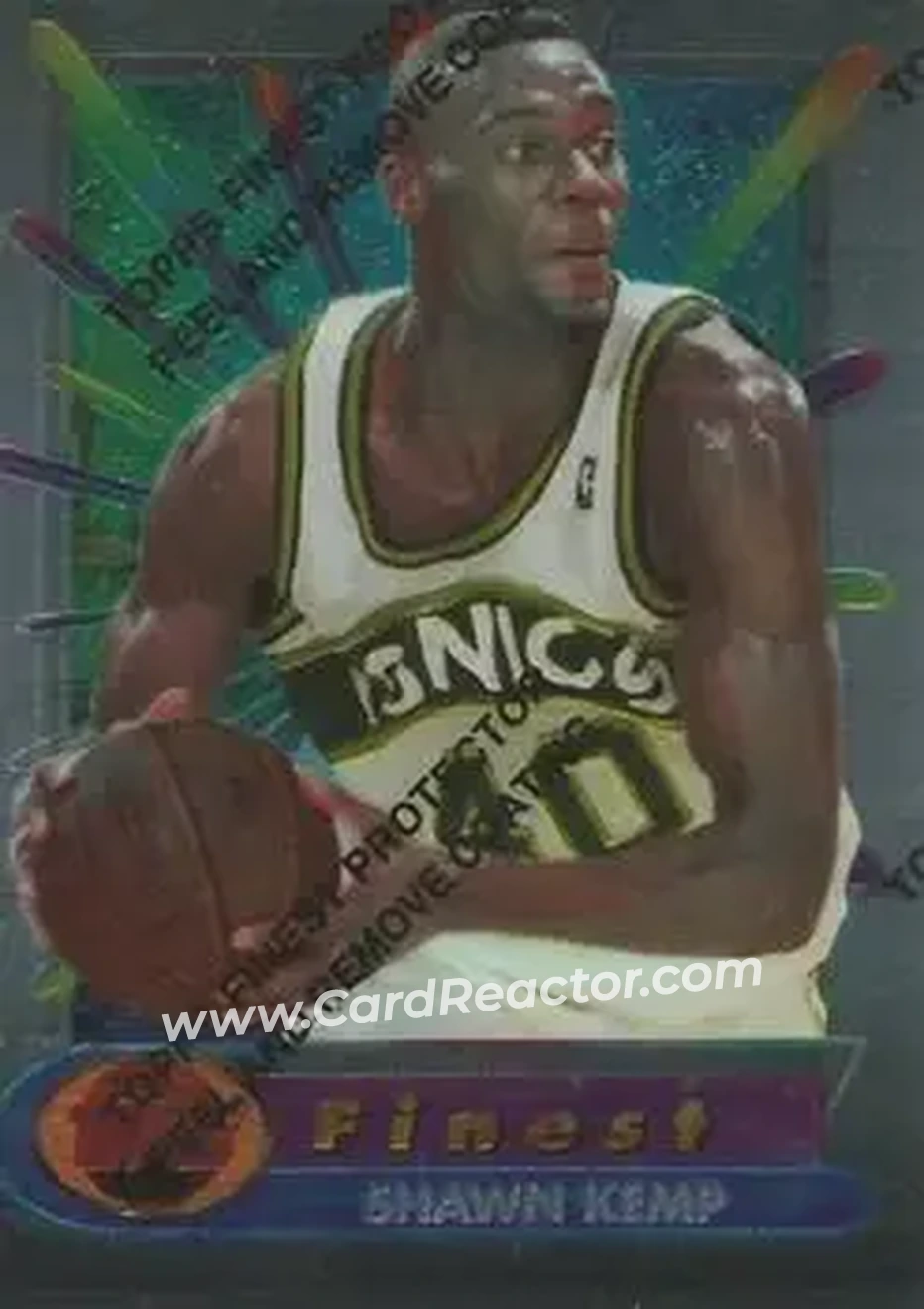 1994-95 Finest - Refractors #40 - Shawn Kemp - Seattle SuperSonics - Front