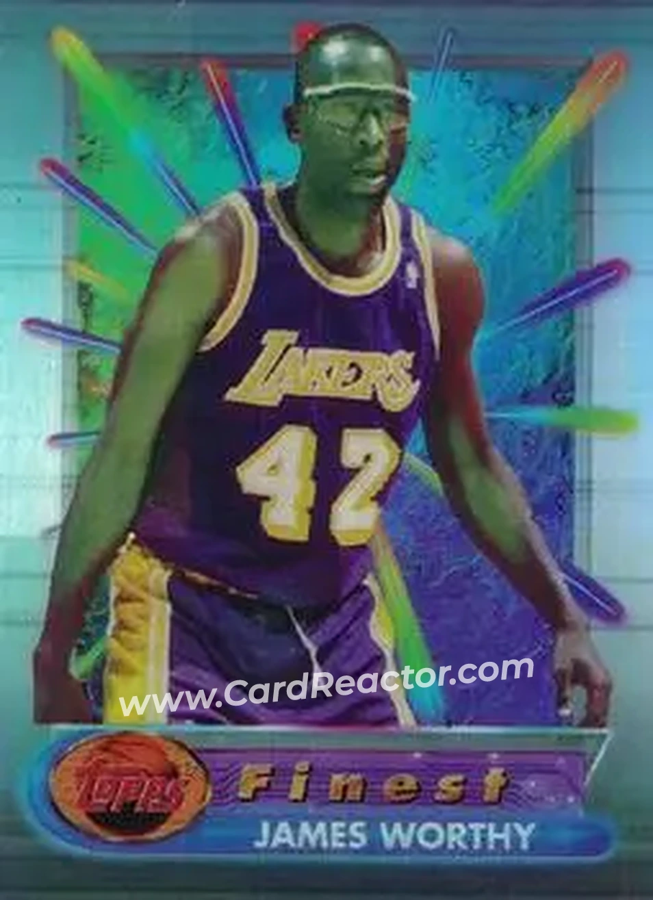 1994-95 Finest - Refractors #42 - James Worthy - Los Angeles Lakers - Front