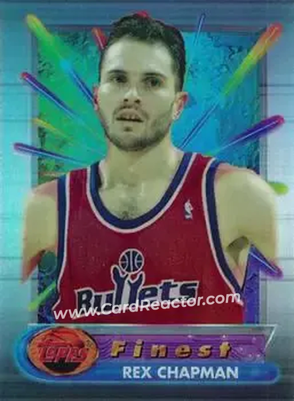 1994-95 Finest - Refractors #43 - Rex Chapman - Washington Bullets - Front 1994-95 Finest - Refractors #43 - Rex Chapman - Washington Bullets - Front