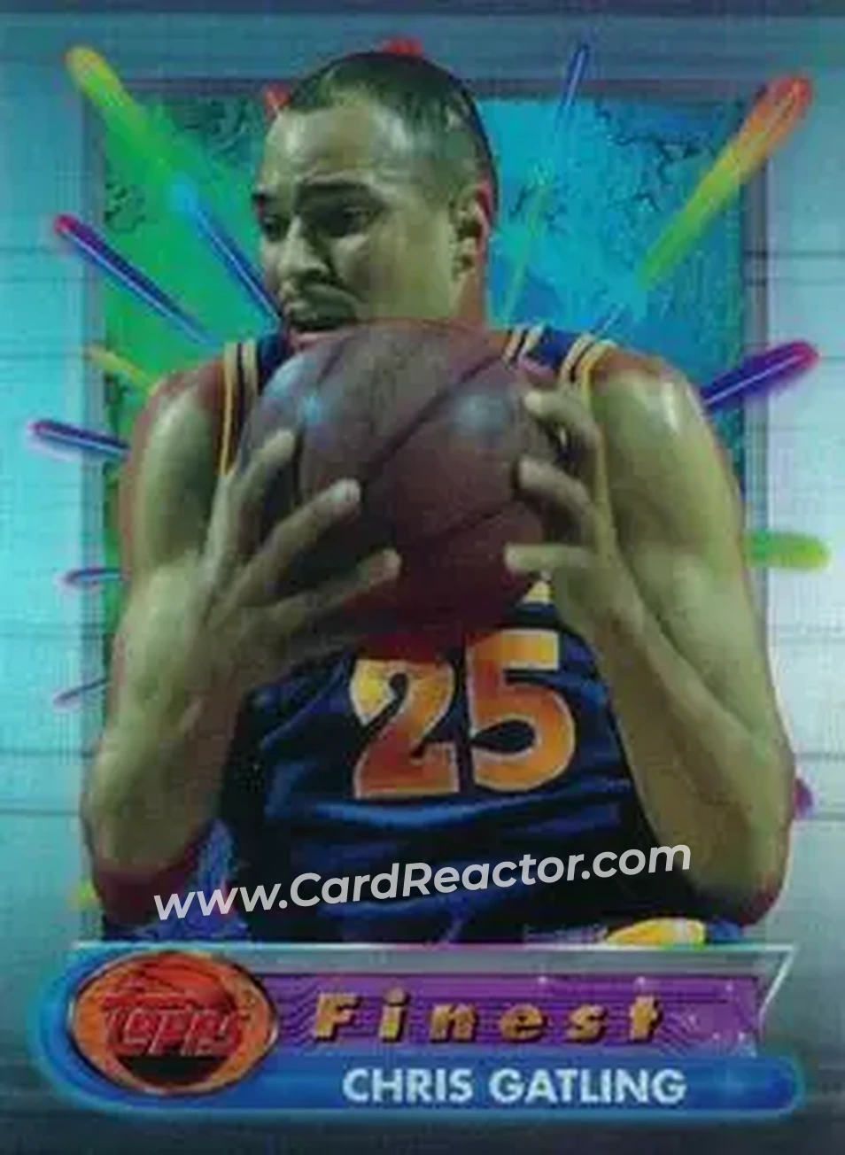 1994-95 Finest - Refractors #47 - Chris Gatling - Golden State Warriors - Front 1994-95 Finest - Refractors #47 - Chris Gatling - Golden State Warriors - Front