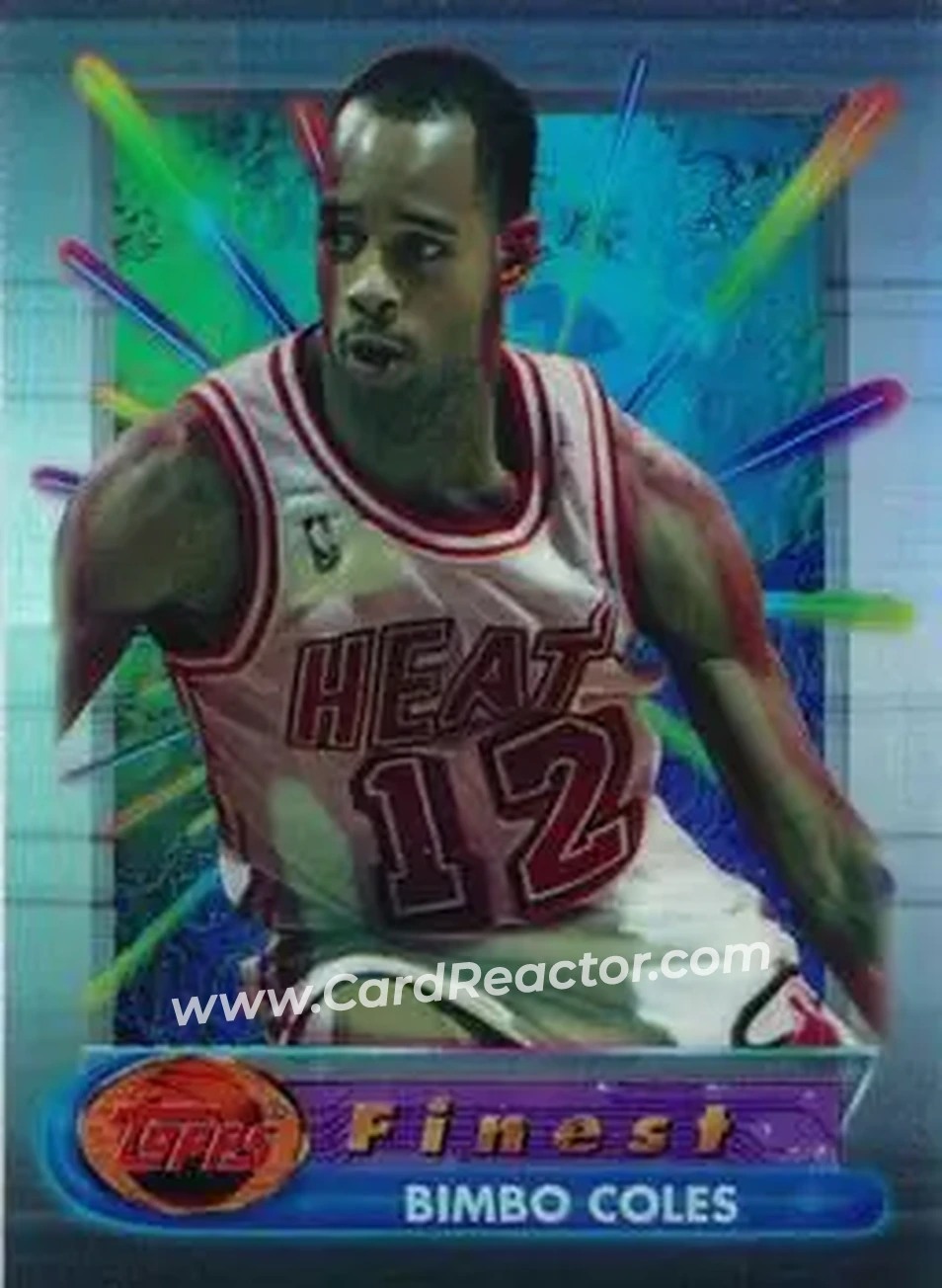 1994-95 Finest - Refractors #49 - Bimbo Coles - Miami Heat - Front 1994-95 Finest - Refractors #49 - Bimbo Coles - Miami Heat - Front