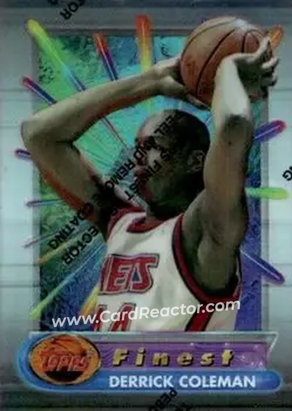 1994-95 Finest - Refractors #50 - Derrick Coleman - New Jersey Nets - Front 1994-95 Finest - Refractors #50 - Derrick Coleman - New Jersey Nets - Front