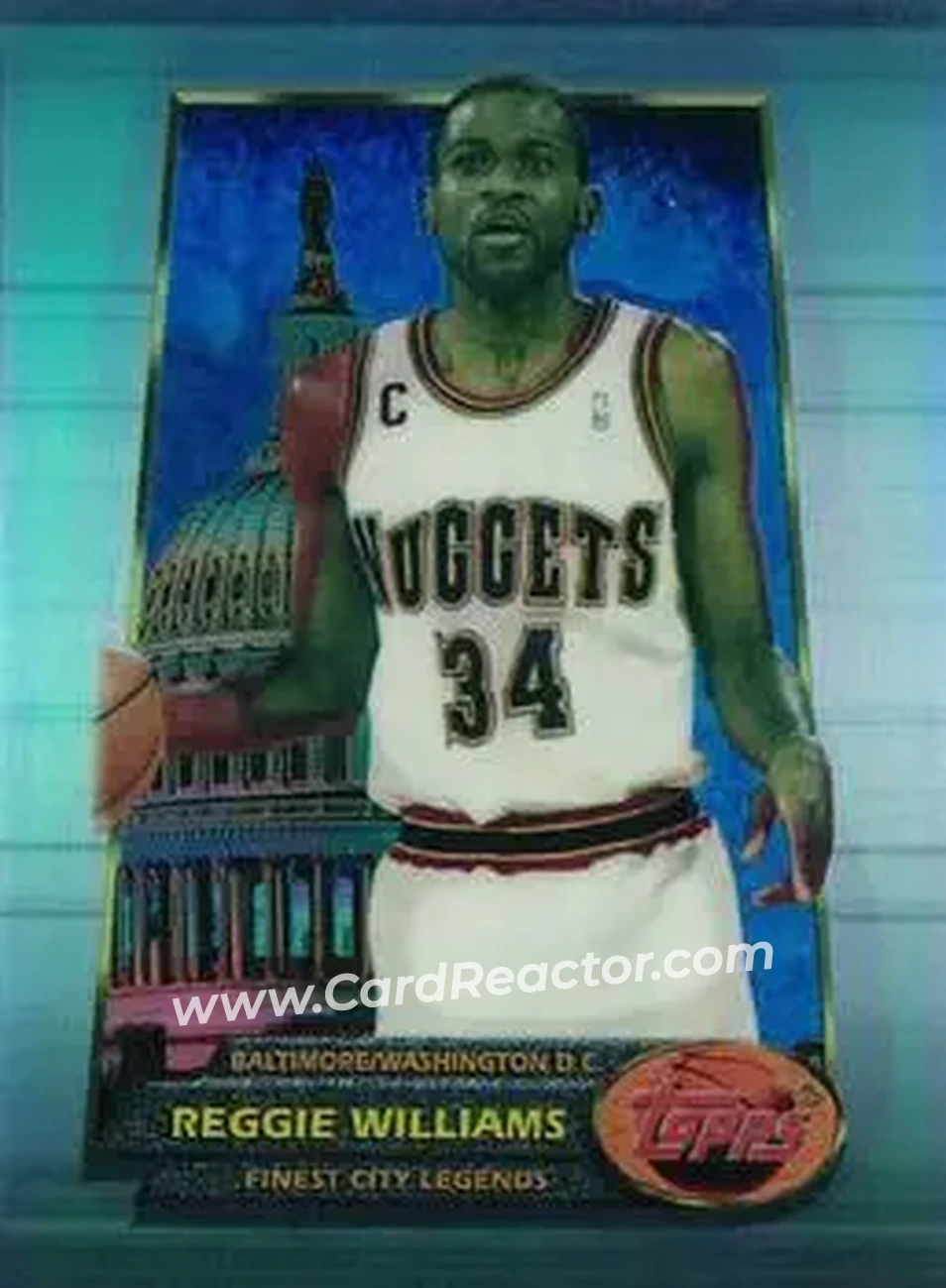 1994-95 Finest - Refractors #52 - Reggie WIlliams - Denver Nuggets - Front 1994-95 Finest - Refractors #52 - Reggie WIlliams - Denver Nuggets - Front