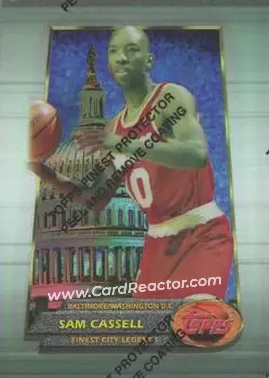 1994-95 Finest - Refractors #54 - Sam Cassell - Houston Rockets - Front 1994-95 Finest - Refractors #54 - Sam Cassell - Houston Rockets - Front
