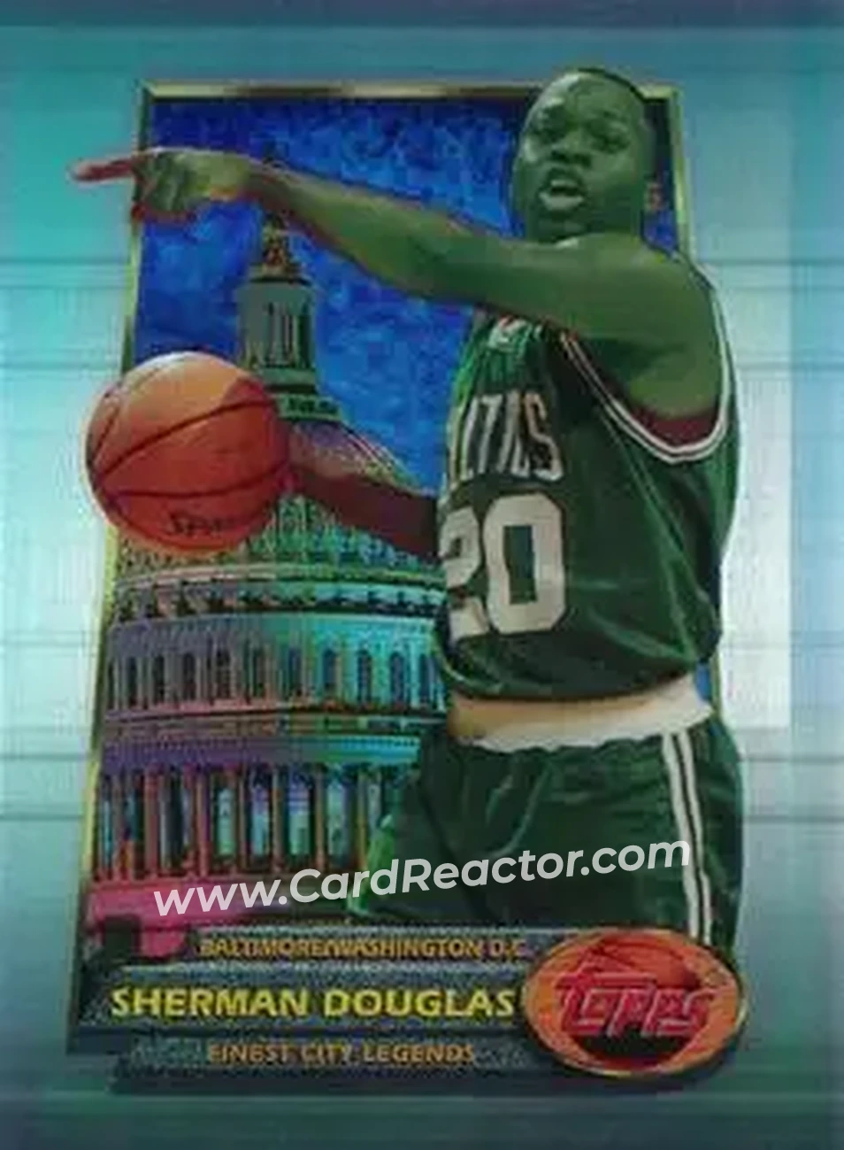 1994-95 Finest - Refractors #55 - Sherman Douglas - Boston Celtics - Front 1994-95 Finest - Refractors #55 - Sherman Douglas - Boston Celtics - Front