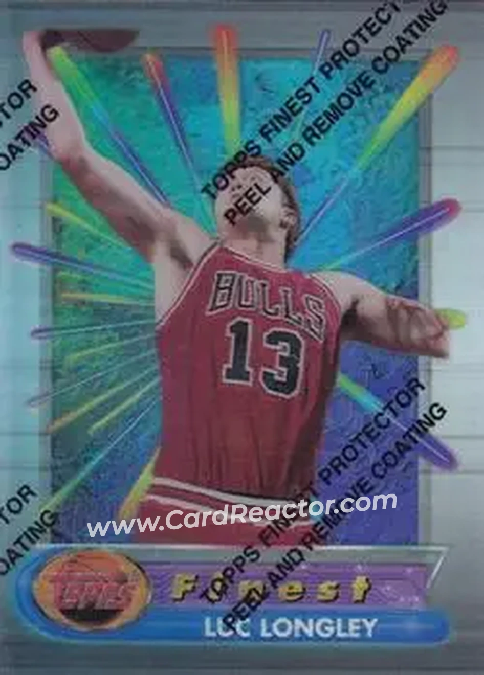 1994-95 Finest - Refractors #59 - Luc Longley - Chicago Bulls - Front 1994-95 Finest - Refractors #59 - Luc Longley - Chicago Bulls - Front