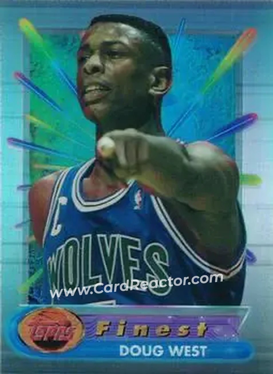 1994-95 Finest - Refractors #61 - Doug West - Minnesota Timberwolves - Front