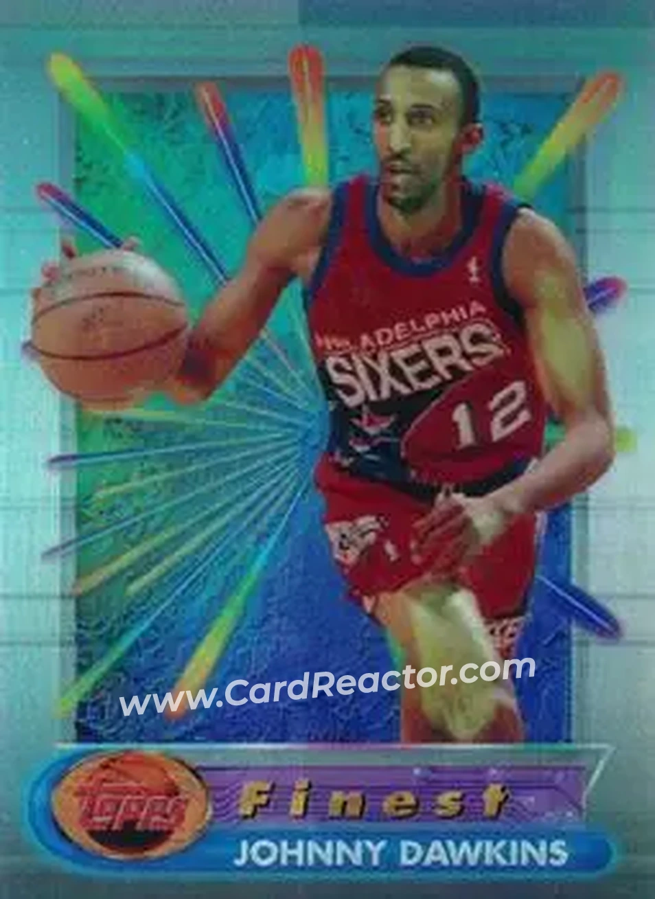 1994-95 Finest - Refractors #65 - Johnny Dawkins - Philadelphia 76ers - Front 1994-95 Finest - Refractors #65 - Johnny Dawkins - Philadelphia 76ers - Front