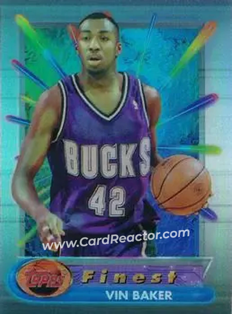 1994-95 Finest - Refractors #66 - Vin Baker - Milwaukee Bucks - Front