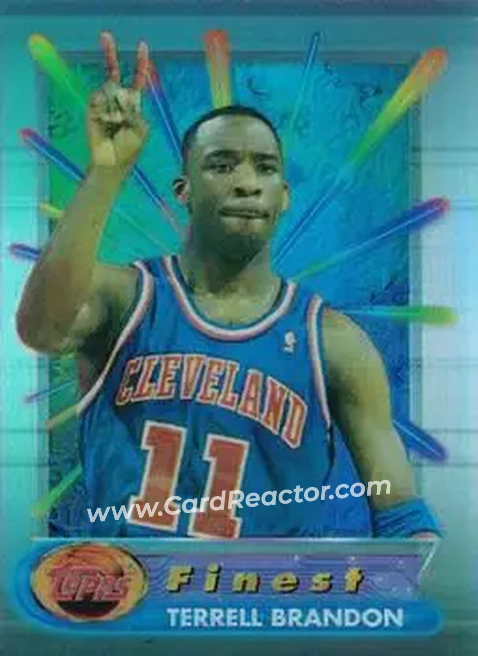 1994-95 Finest - Refractors #69 - Terrell Brandon - Cleveland Cavaliers - Front 1994-95 Finest - Refractors #69 - Terrell Brandon - Cleveland Cavaliers - Front
