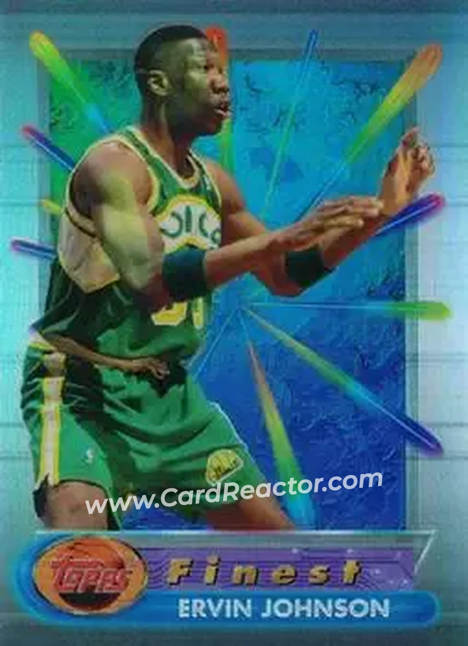 1994-95 Finest - Refractors #71 - Ervin Johnson - Seattle SuperSonics - Front 1994-95 Finest - Refractors #71 - Ervin Johnson - Seattle SuperSonics - Front