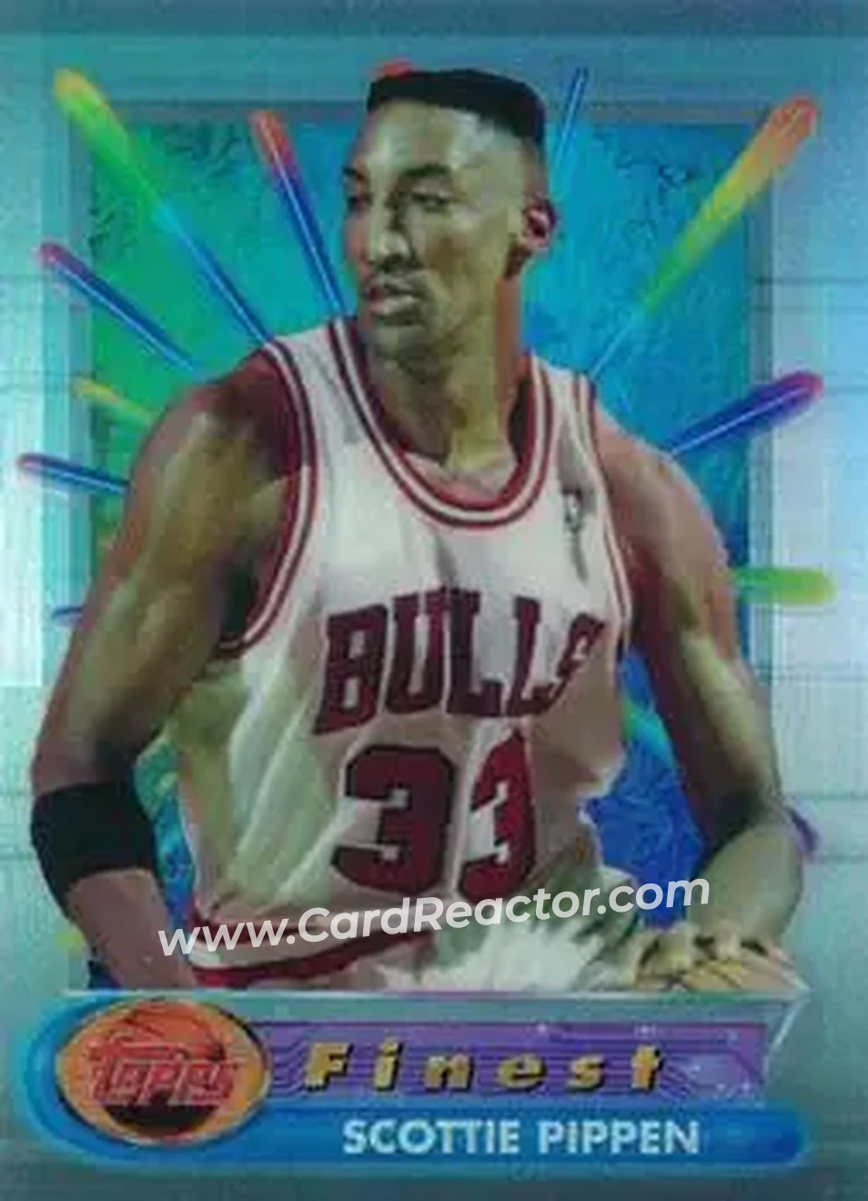 1994-95 Finest - Refractors #75 - Scottie Pippen - Chicago Bulls - Front 1994-95 Finest - Refractors #75 - Scottie Pippen - Chicago Bulls - Front