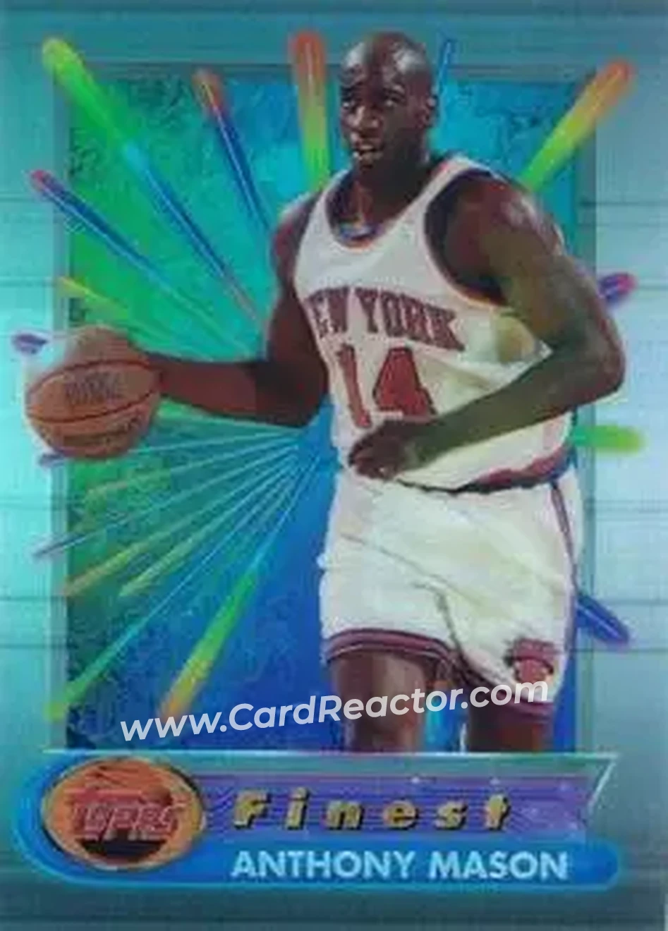 1994-95 Finest - Refractors #77 - Anthony Mason - New York Knicks - Front 1994-95 Finest - Refractors #77 - Anthony Mason - New York Knicks - Front