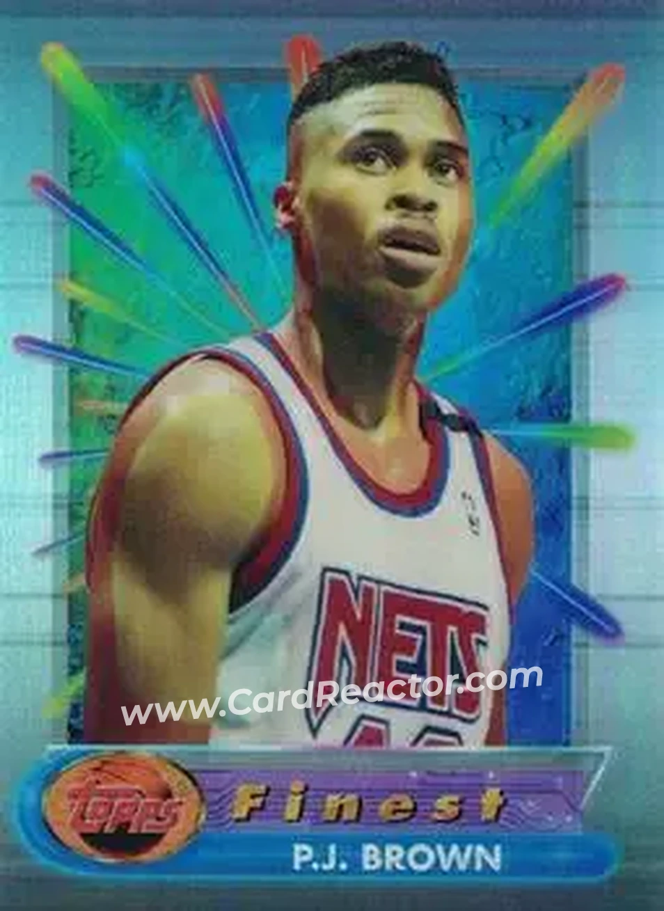 1994-95 Finest - Refractors #79 - P.J. Brown - New Jersey Nets - Front 1994-95 Finest - Refractors #79 - P.J. Brown - New Jersey Nets - Front