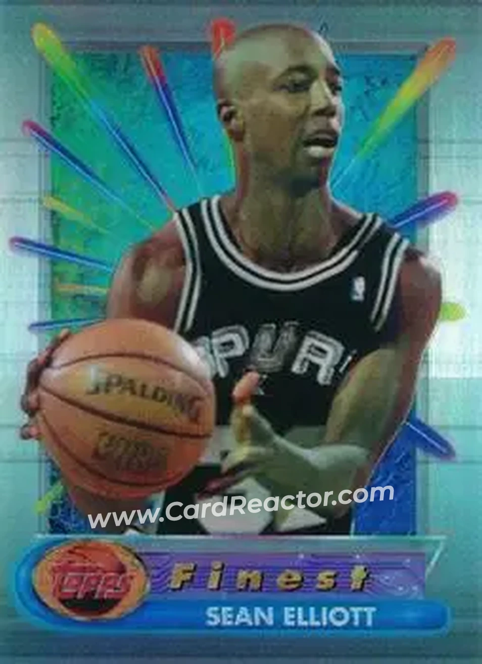 1994-95 Finest - Refractors #82 - Sean Elliott - San Antonio Spurs - Front 1994-95 Finest - Refractors #82 - Sean Elliott - San Antonio Spurs - Front