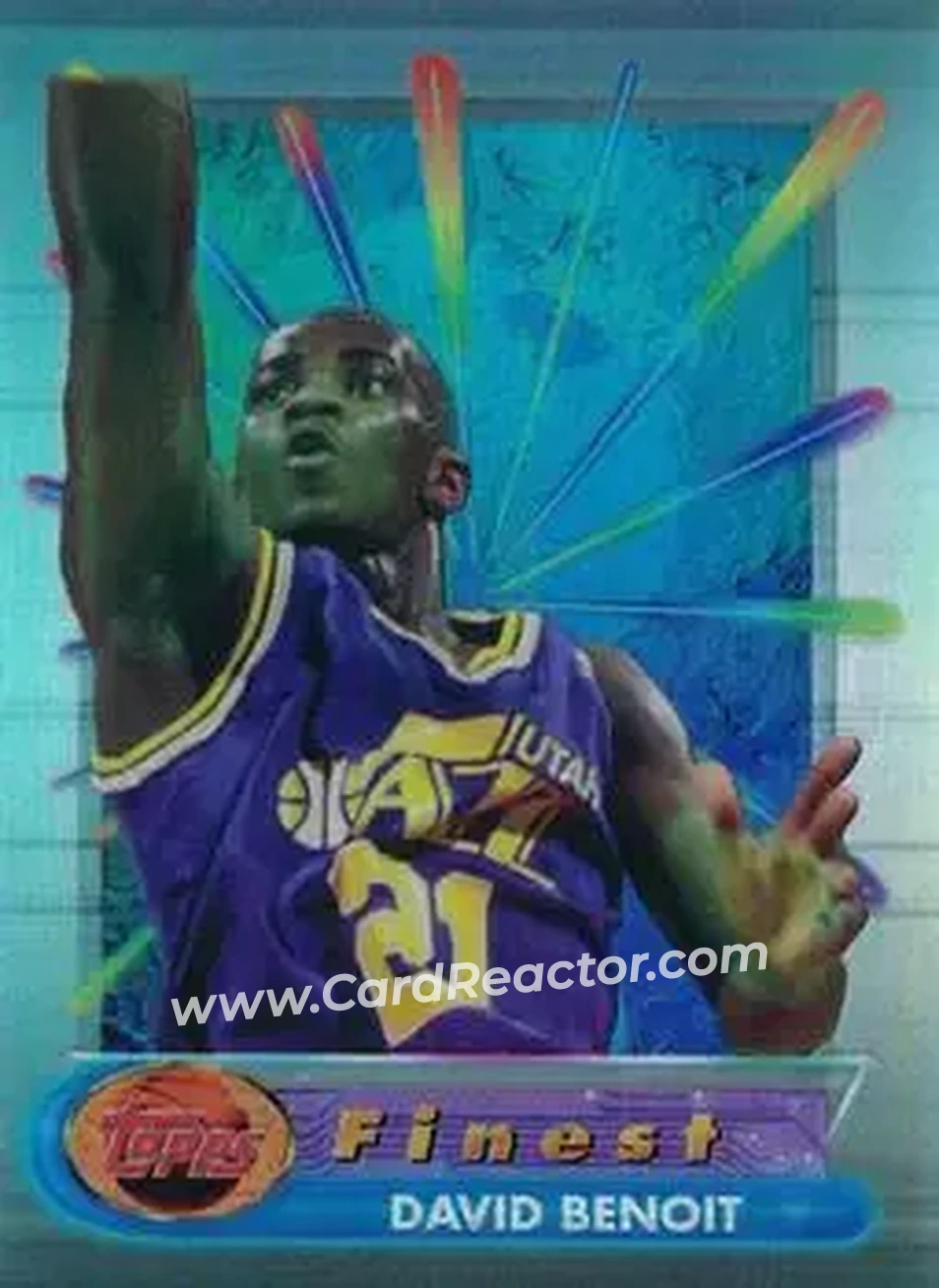 1994-95 Finest - Refractors #85 - David Benoit - Utah Jazz - Front