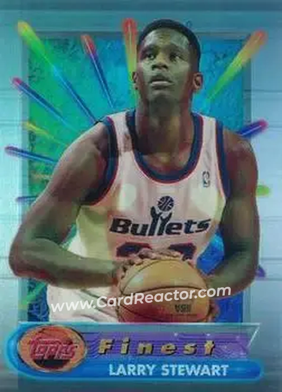 1994-95 Finest - Refractors #86 - Larry Stewart - Washington Bullets - Front 1994-95 Finest - Refractors #86 - Larry Stewart - Washington Bullets - Front