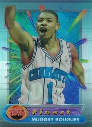 1994-95 Finest - Refractors #94 - Muggsy Bogues - Charlotte Hornets 1994-95 Finest - Refractors #94 - Muggsy Bogues - Charlotte Hornets