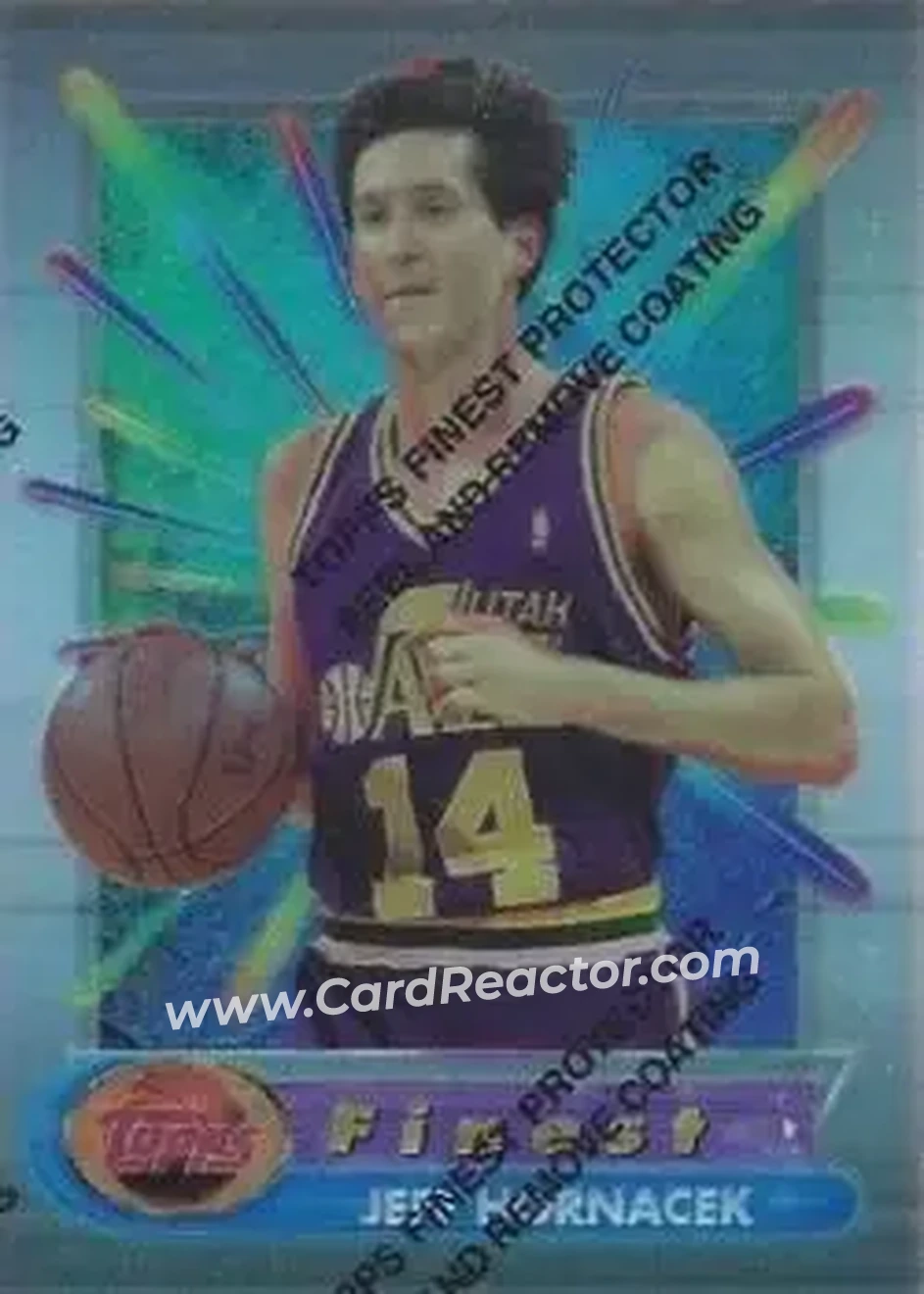 1994-95 Finest - Refractors #96 - Jeff Hornacek - Utah Jazz - Front 1994-95 Finest - Refractors #96 - Jeff Hornacek - Utah Jazz - Front