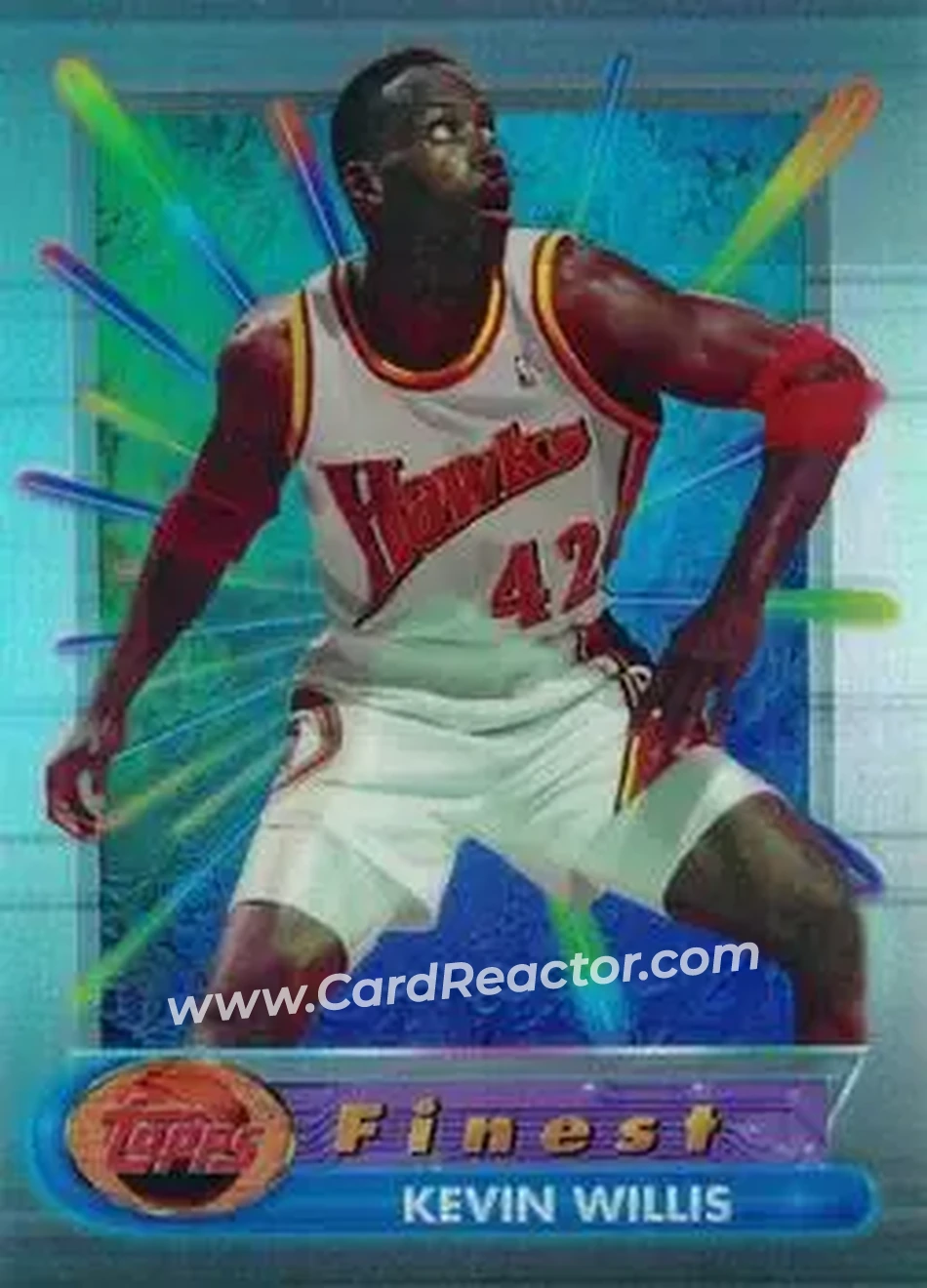 1994-95 Finest - Refractors #97 - Kevin Willis - Atlanta Hawks - Front 1994-95 Finest - Refractors #97 - Kevin Willis - Atlanta Hawks - Front