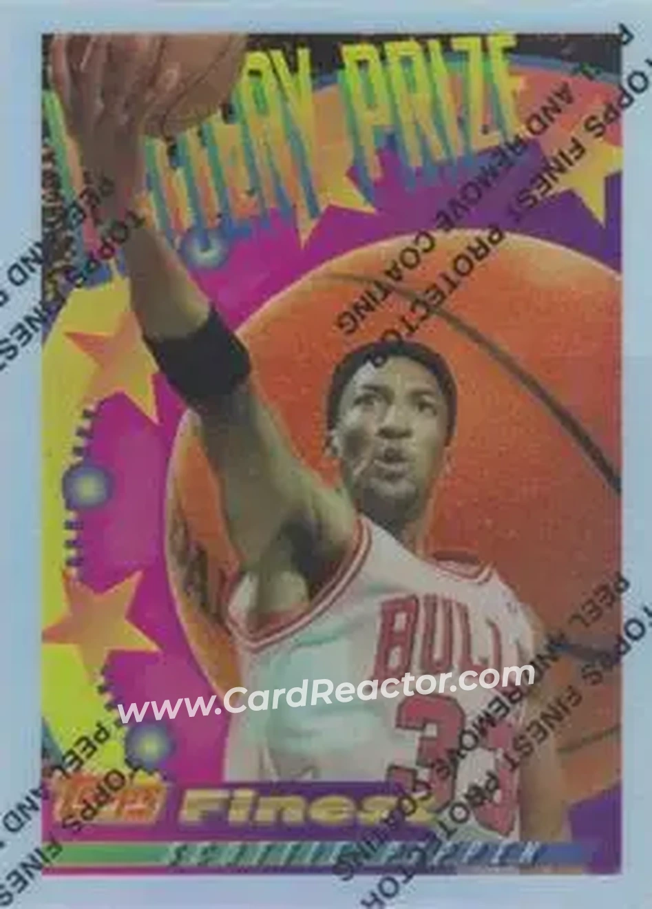 1994-95 Finest - Lottery Prize Refractors Test #LP4 - Scottie Pippen - Chicago Bulls - Front 1994-95 Finest - Lottery Prize Refractors Test #LP4 - Scottie Pippen - Chicago Bulls - Front