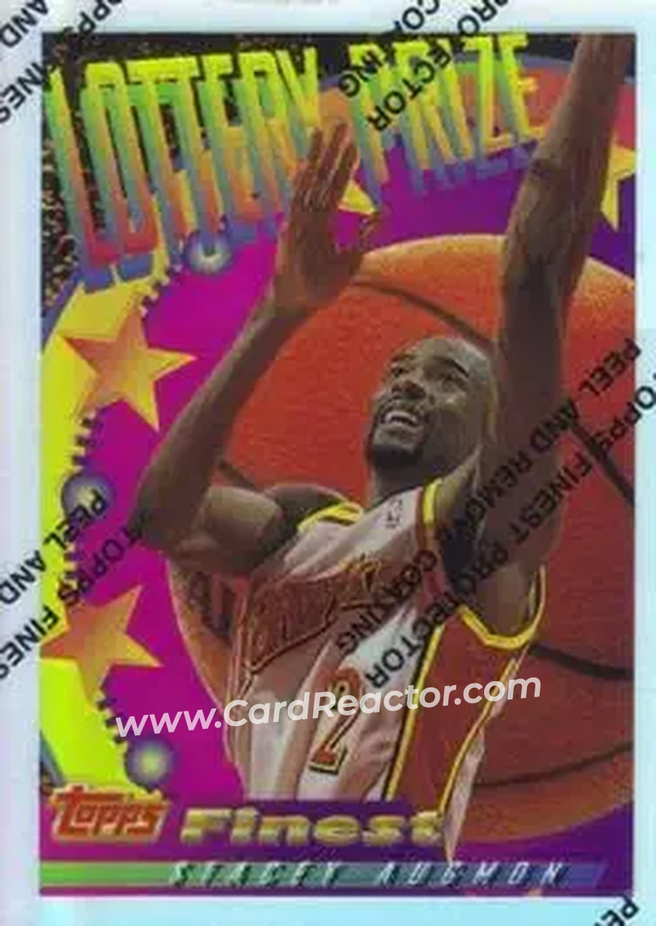 1994-95 Finest - Lottery Prize Refractors Test #LP14 - Stacey Augmon - Atlanta Hawks - Front