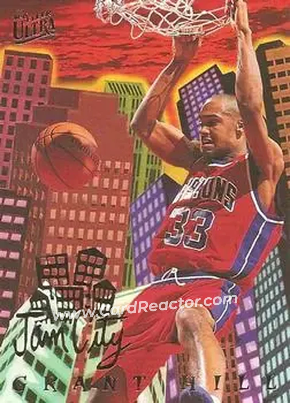 1994-95 Ultra - Jam City #2 - Grant Hill - Detroit Pistons - Front