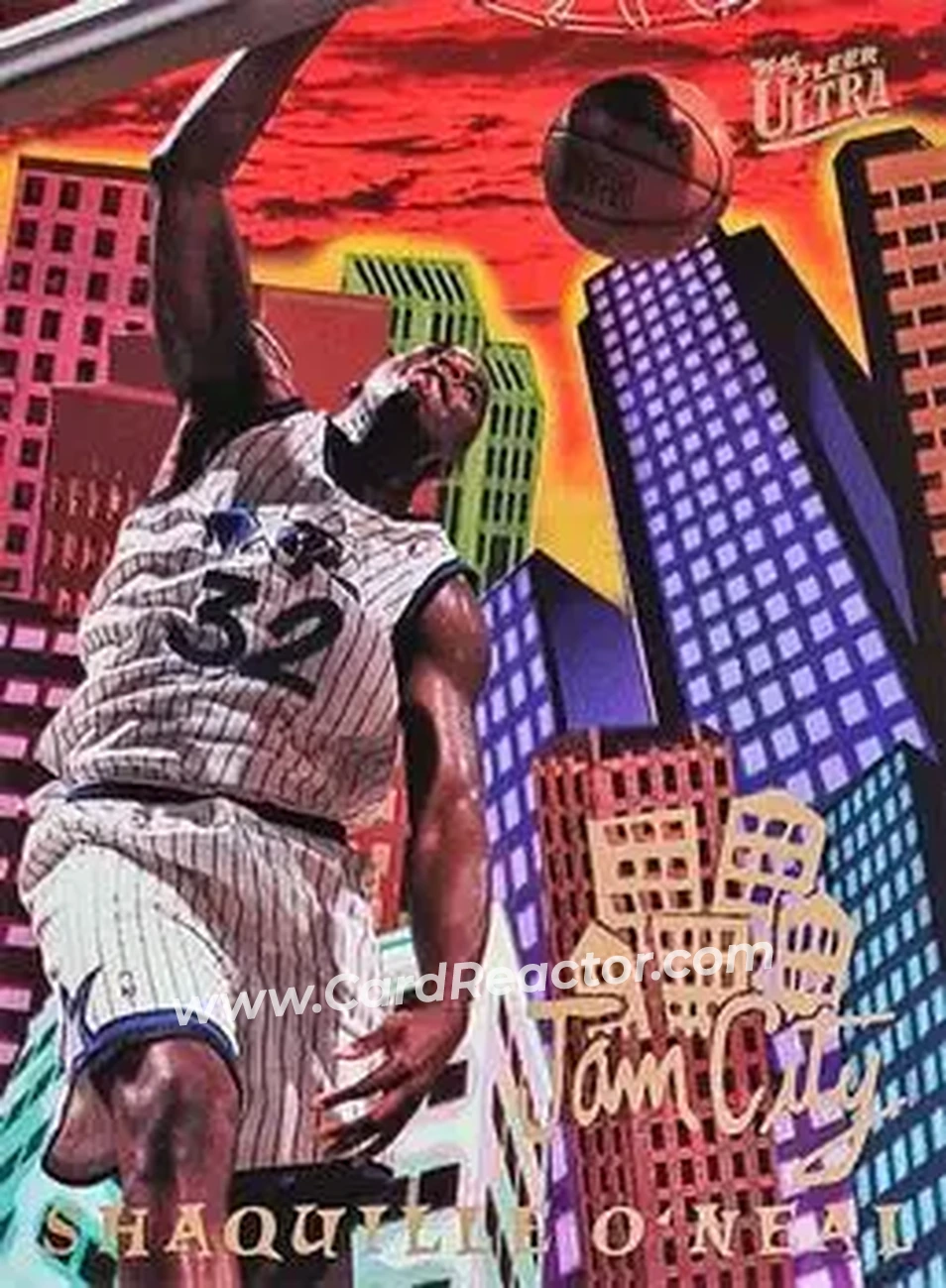 1994-95 Ultra - Jam City #8 - Shaquille O'Neal - Orlando Magic - Front