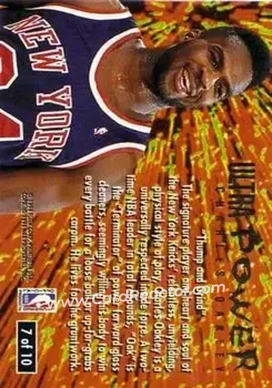 1994-95 Ultra - Ultra Power #7 - Charles Oakley - New York Knicks - Back