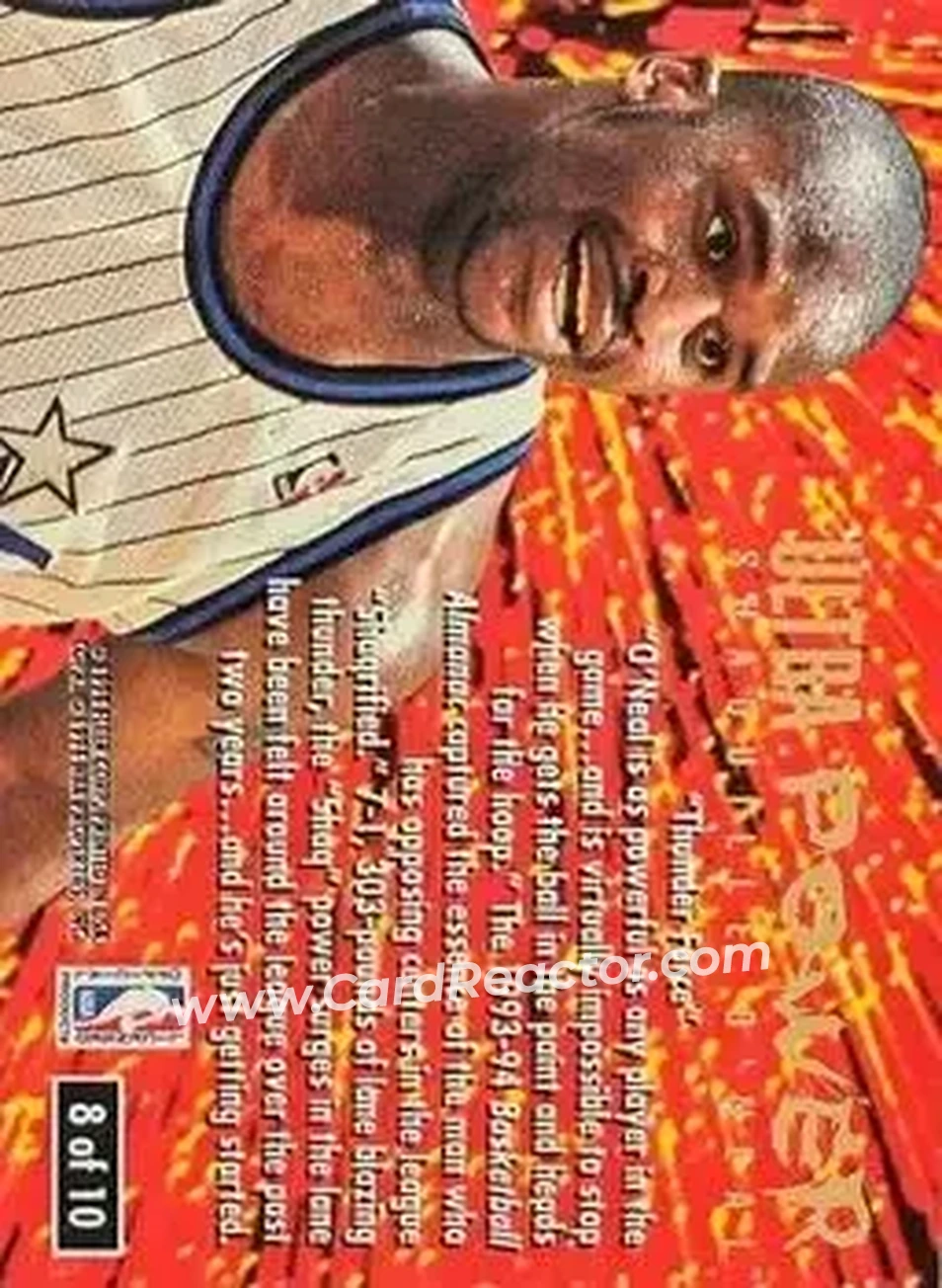 1994-95 Ultra - Ultra Power #8 - Shaquille O'Neal - Orlando Magic - Back