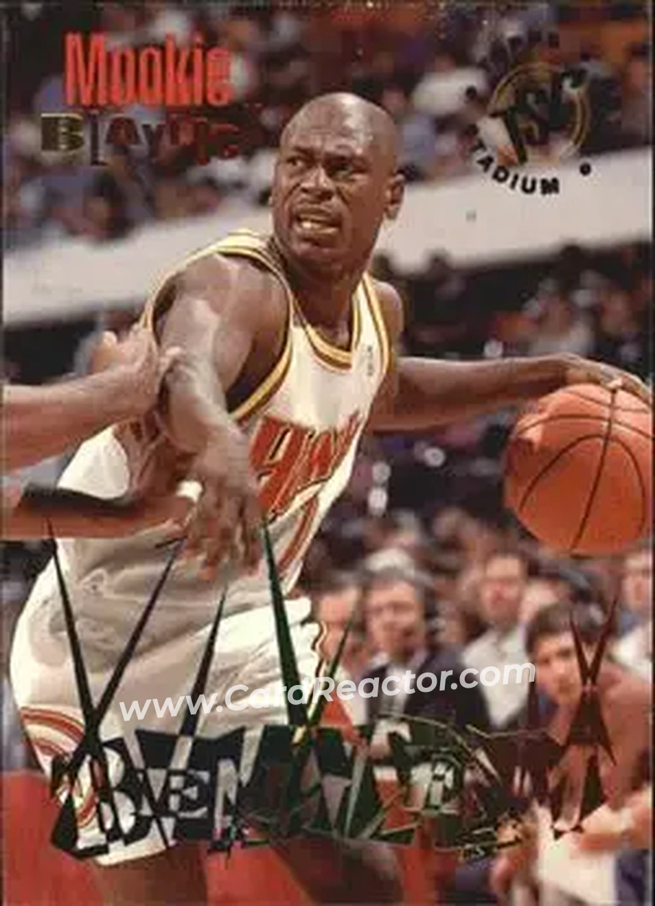 1994-95 Stadium Club - Beam Team #1 - Mookie Blaylock - Atlanta Hawks - Front 1994-95 Stadium Club - Beam Team #1 - Mookie Blaylock - Atlanta Hawks - Front