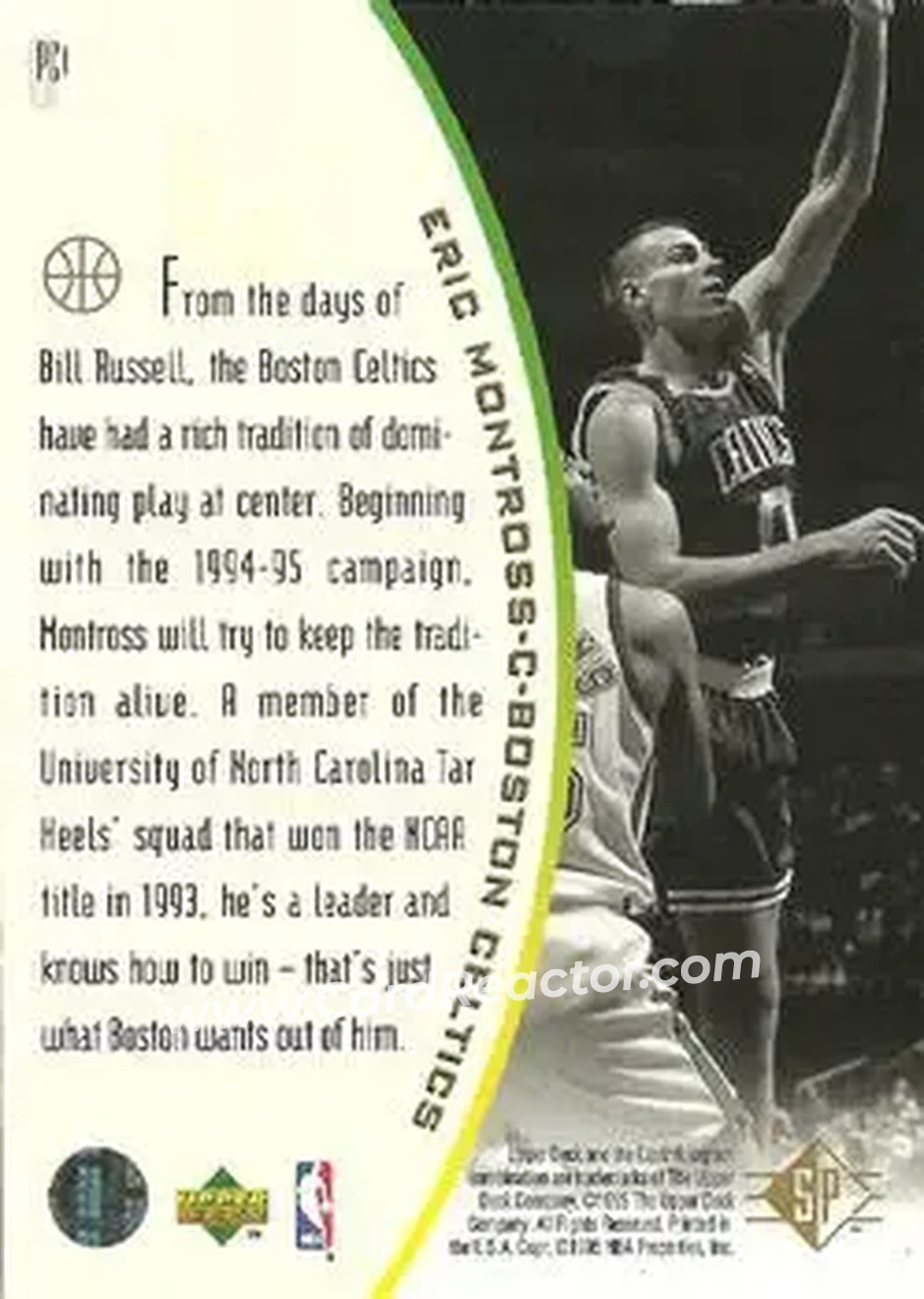 1994-95 SP - Holoviews #PC1 - Eric Montross - Boston Celtics - Back