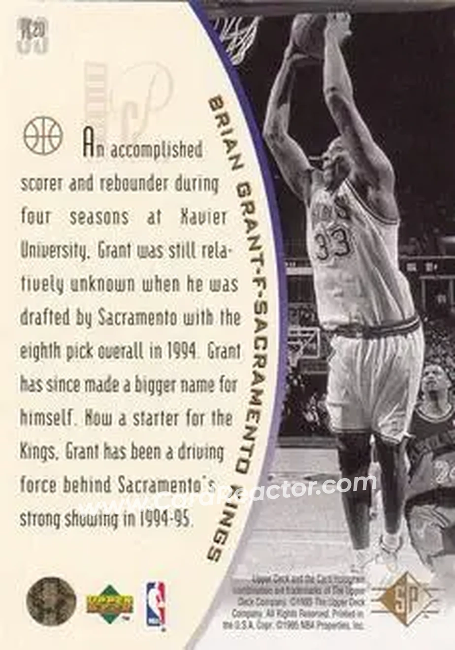 1994-95 SP - Holoviews #PC20 - Brian Grant - Sacramento Kings - Back